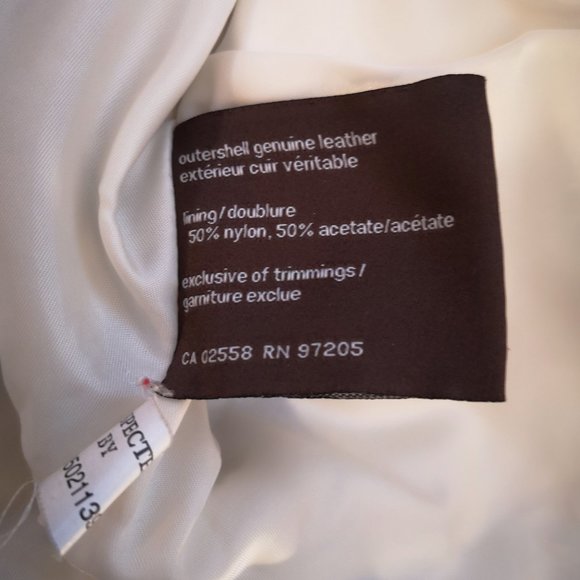 Danier Leather Ladies Off White Motto Style Leather Jacket - Picture 6 of 16